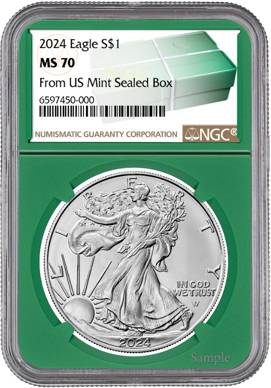 2024 1 oz Silver American Eagle NGC MS70 - From Mint Sealed Box