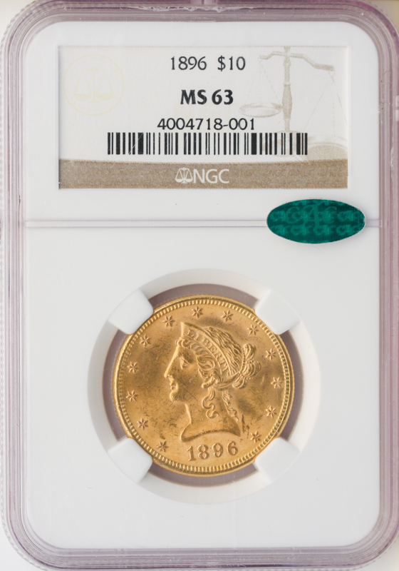 1896 $10 Liberty NGC MS63 CAC