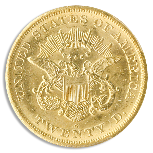 1864-S $20 Liberty S.S. Republic PCGS MS62 CAC 1864-S $20 Liberty S.S. Republic PCGS MS62 CAC