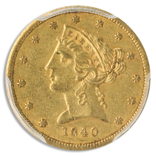 1840 $5 Liberty PCGS AU55 CAC