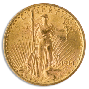 1914 $20 Saint Gaudens PCGS MS62 CAC