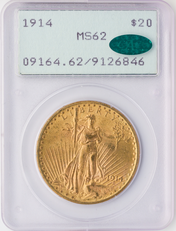 1914 $20 Saint Gaudens PCGS MS62 CAC 1914 $20 Saint Gaudens PCGS MS62 CAC