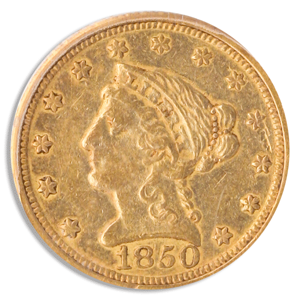 1850-O $2.50 Liberty PCGS XF45 CAC