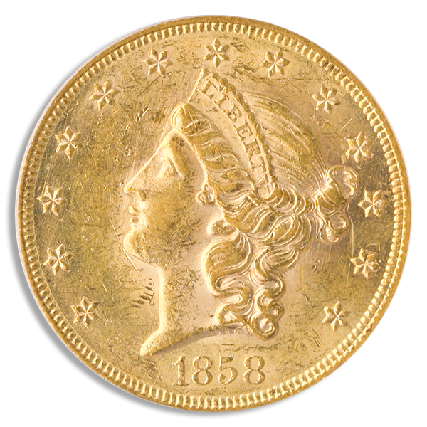 $20 LIBERTY 1858 PCGS