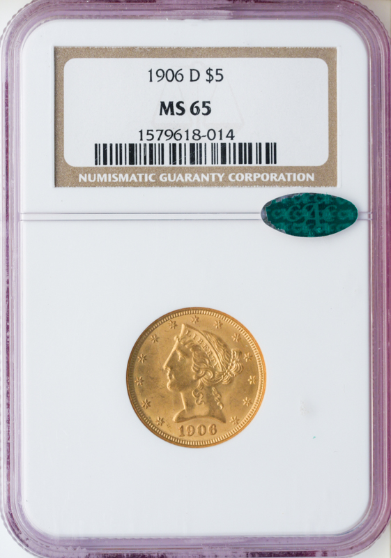 $5 Liberty Certified MS65 (Dates/Types Vary)