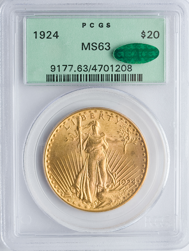 $20 Saint Gaudens MS63 CAC (Dates/Types Vary)