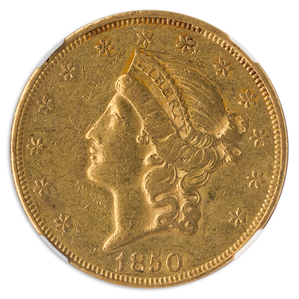 1850 $20 Liberty NGC XF45 CAC 1850 $20 Liberty NGC XF45 CAC