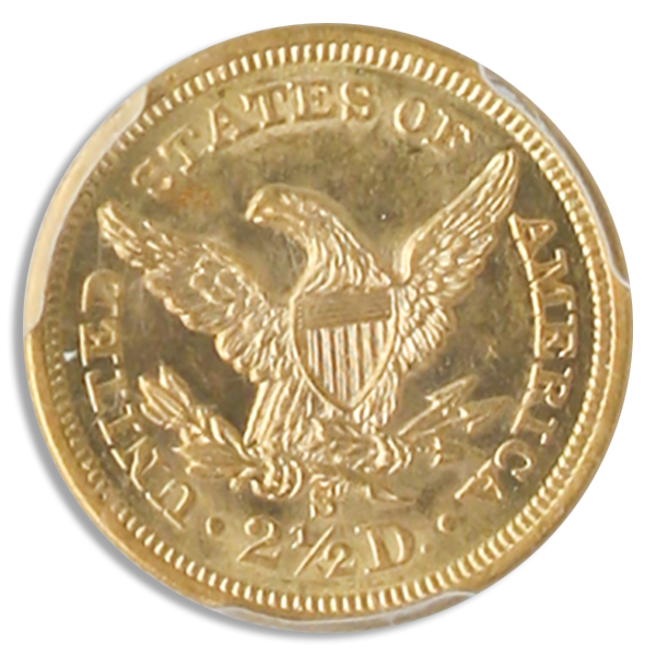 1857-S $2 1/2 Liberty SSCA POD PCGS MS62