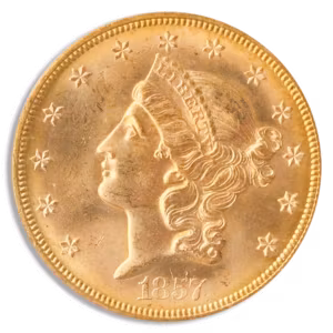 1857-S $20 Liberty SSCA PCGS MS65 CAC