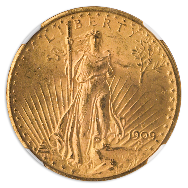 1909-S $20Saint Gaudens NGC MS64 CAC