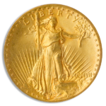 1907 $20 Saint Gaudens High Relief Wire Edge PCGS MS65