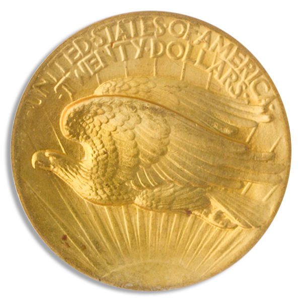 1907 $20 Saint Gaudens High Relief Wire Edge PCGS MS65