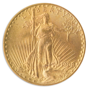 $20 ST GAUD 1908 N/M
