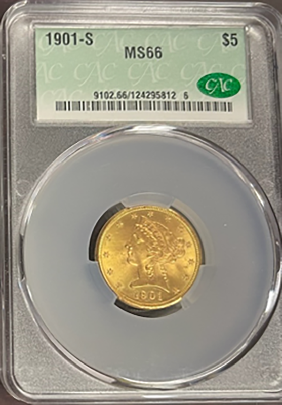1901-S $5 Liberty CACG MS66
