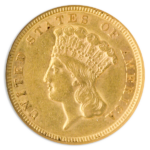 1856 $3 NGC AU50 CAC