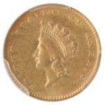 1854 Gold $1 Type 2 PCGS AU55 CAC