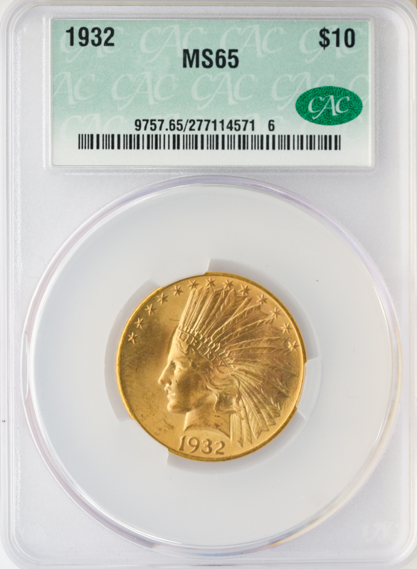 1932 $10 Indian CACG MS65