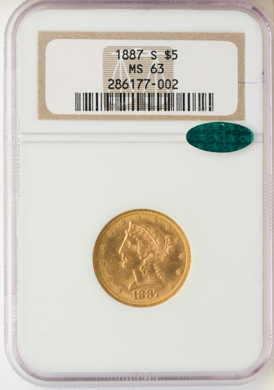 1897-S $5 Liberty NGC MS63 CAC