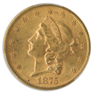 1875-S $20 Liberty PCGS AU58 CAC