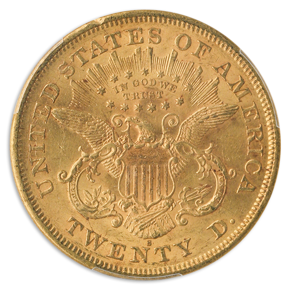 1875-S $20 Liberty PCGS AU58 CAC