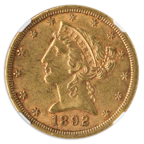 1892-CC $5 Liberty NGC AU58 CAC