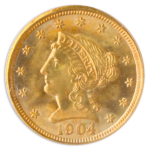 1904 $2.50 Liberty PCGS MS67