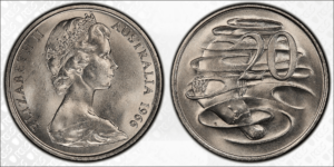 1966 Australian Wavy “2” 20-Cent