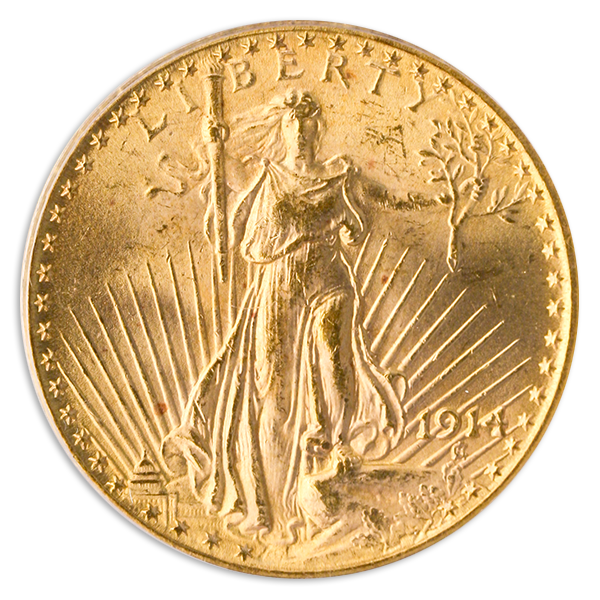 1914 $20 Saint Gaudens PCGS MS64