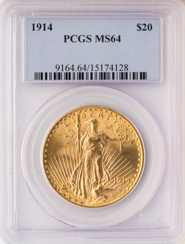 1914 $20 Saint Gaudens PCGS MS64