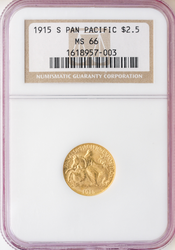 1915-S $2.50 Panama Pacific Gold Commemorative NGC MS66
