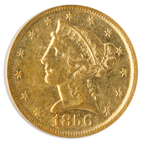 1856-D $5 Liberty PCGS XF45