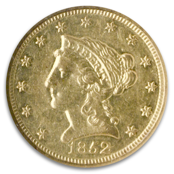 1852-O $2 1/2 Liberty NGC AU55