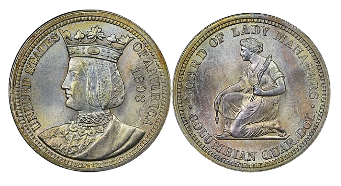 1893 Isabella Quarter obv and rev