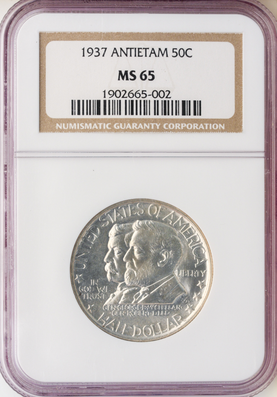 1937 Antietam Silver Commemorative Half Dollar NGC MS65