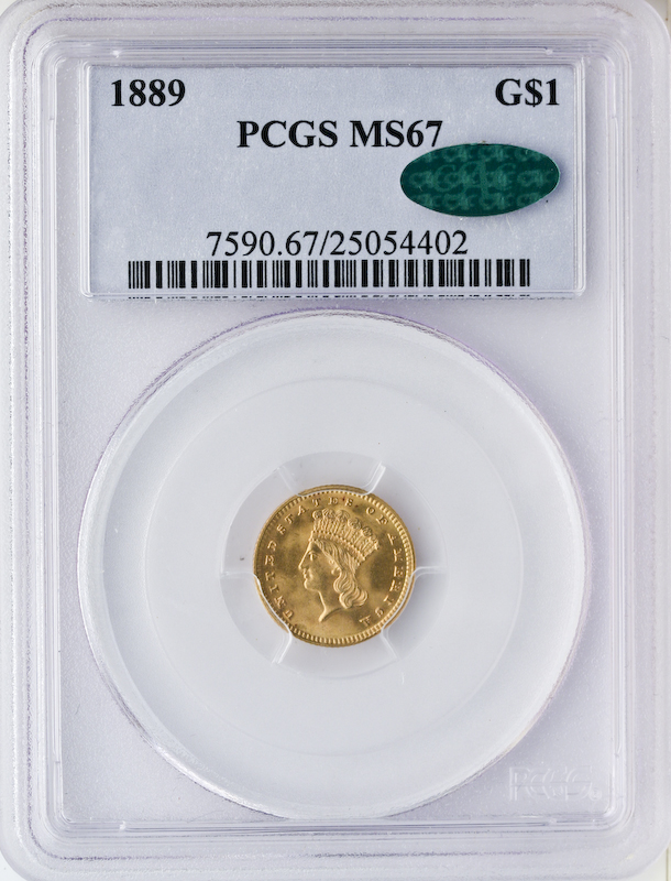 1889 $1 PCGS MS67 CAC
