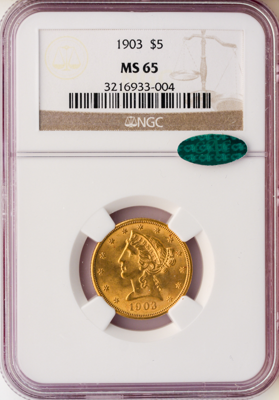1903 $5 Liberty NGC MS65 CAC