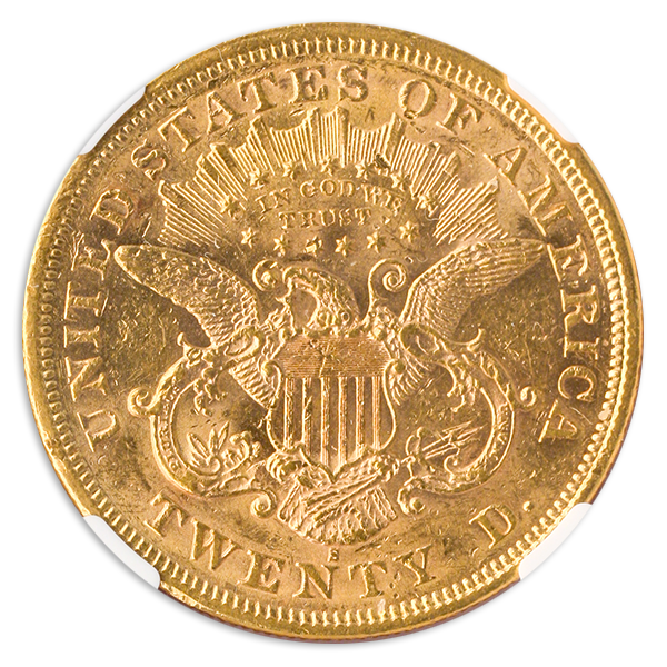1875-S $20 Liberty NGC AU58 CAC