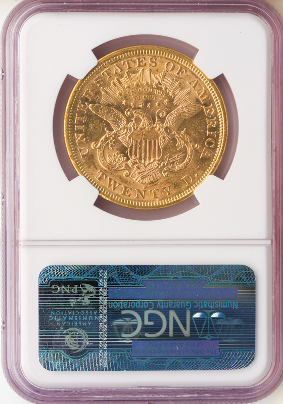 1875-S $20 Liberty NGC AU58 CAC