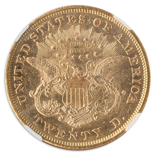 1872-S $20 Liberty NGC MS60 CAC