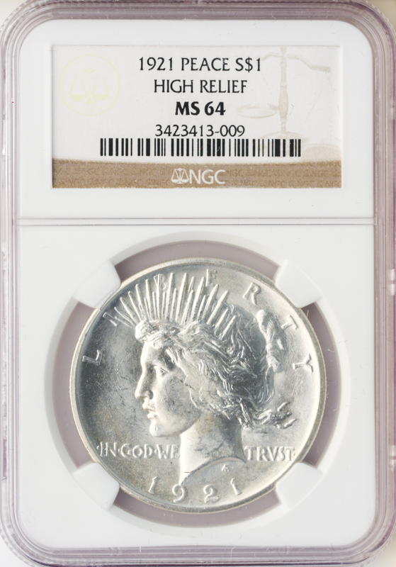 1921 Peace $1 NGC MS64
