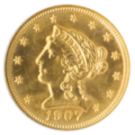 1907 $2.50 Liberty NGC MS66