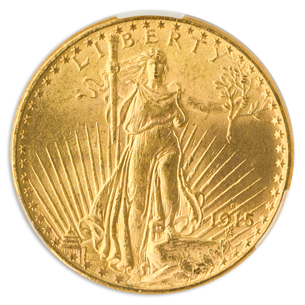 1915-S $20 Saint Gaudens CACG MS64
