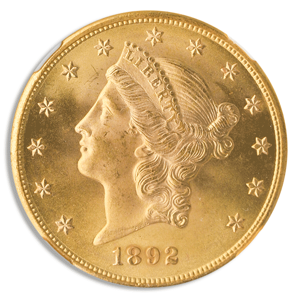 1892-S $20 Liberty NGC MS65 CAC