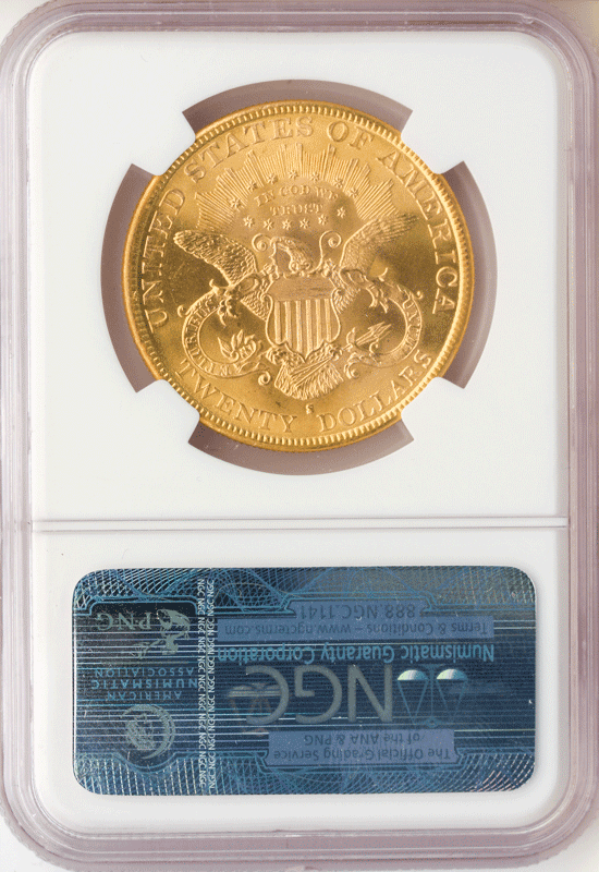 1892-S $20 Liberty NGC MS65 CAC