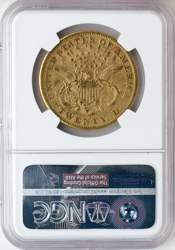 1876-CC $20 Liberty Gold Coin NGC AU55 CAC 1876-CC $20 Liberty Gold Coin NGC AU55 CAC