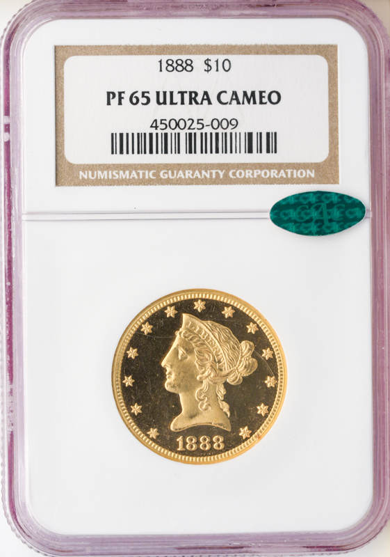 1888 $10 Liberty Ultra Cameo NGC PR65 CAC