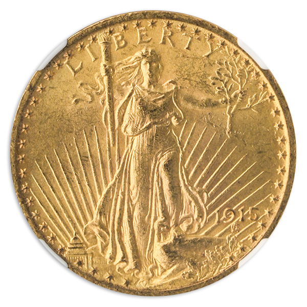 1915 $20 Saint Gaudens NGC MS63 CAC