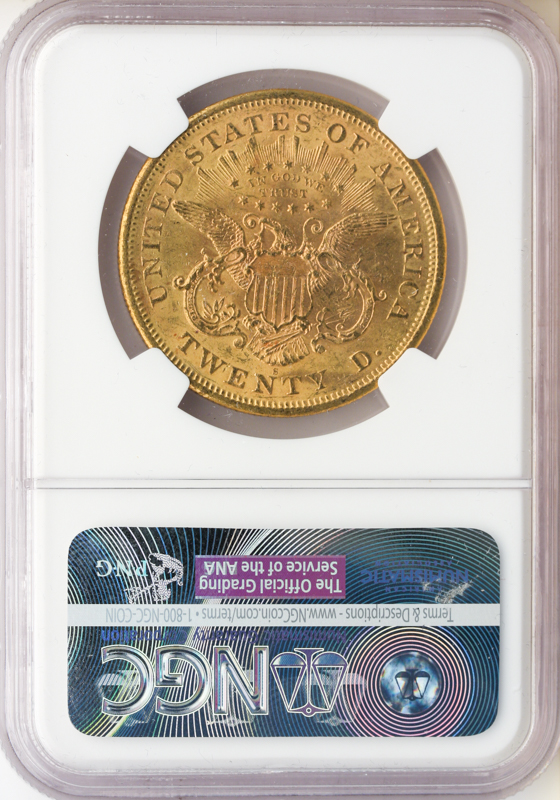 1876-S $20 Liberty Centennial NGC MS61 CAC