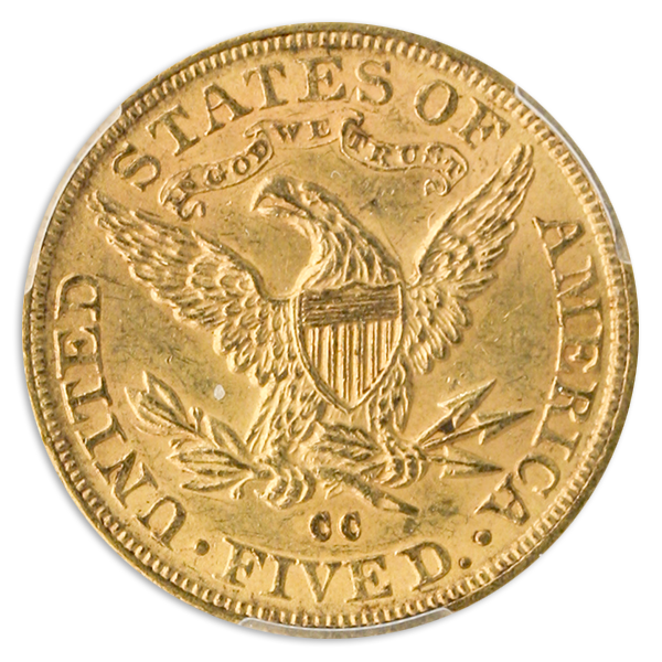 1891-CC $5 Liberty PCGS MS62 CAC
