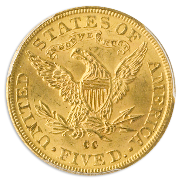 1891-CC $5 Liberty PCGS MS64 CAC